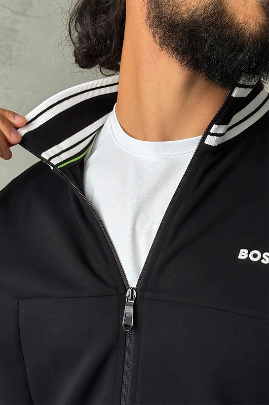 Кофта на молнии чёрного цвета Hugo Boss
