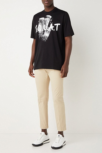 Чёрная оверсайз футболка Dsquared2 Squat   