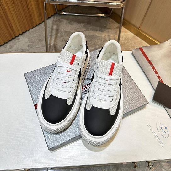 Комбинированные кроссовки Prada logo-stripe - Black / White