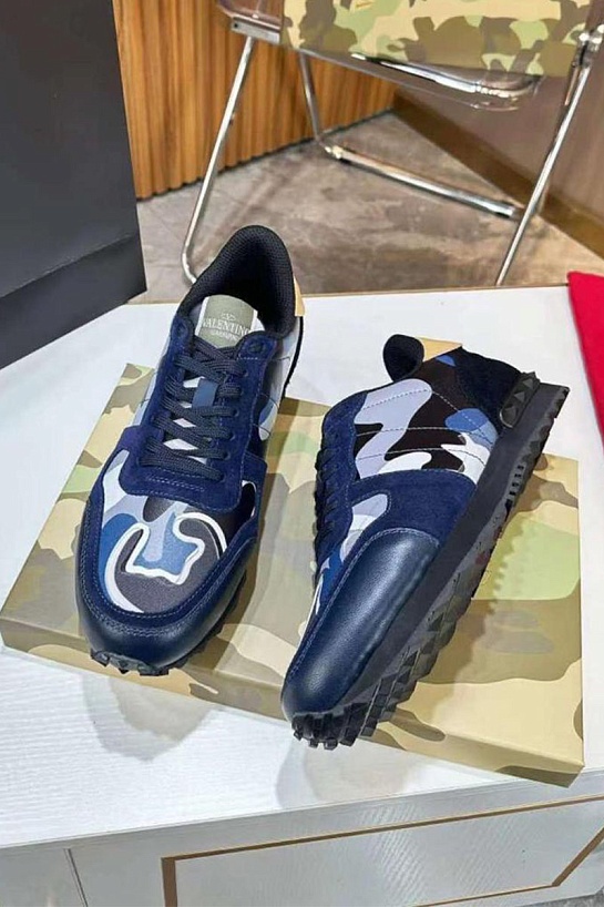 Комбинированные кроссовки Valentino Rockrunner - Navy
