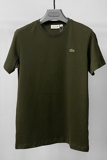 Мужская тёмно-зелёная футболка Lacoste   
