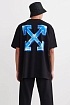 Чёрная оверсайз футболка Off-White Blue Metal Arrows