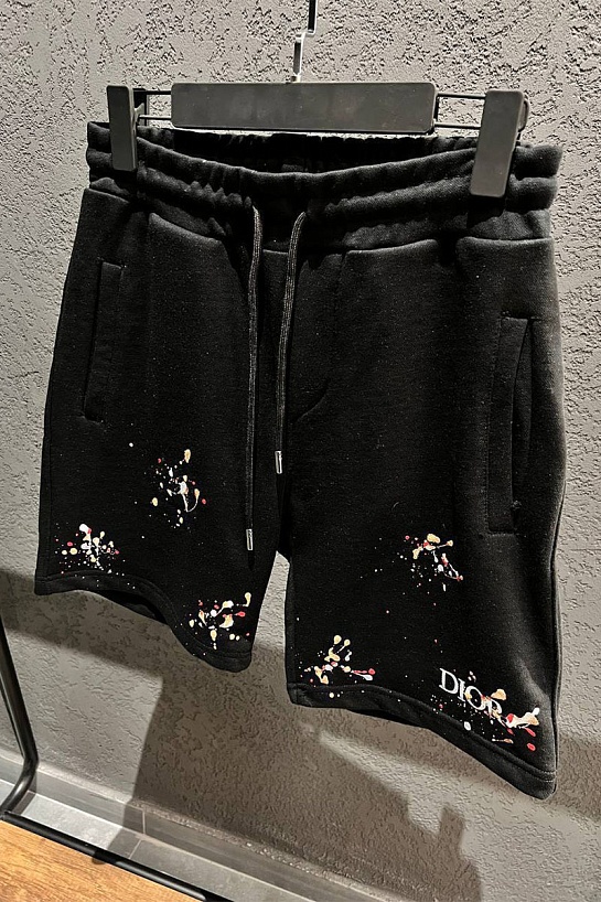 Чёрные шорты Dior Paint Splatter