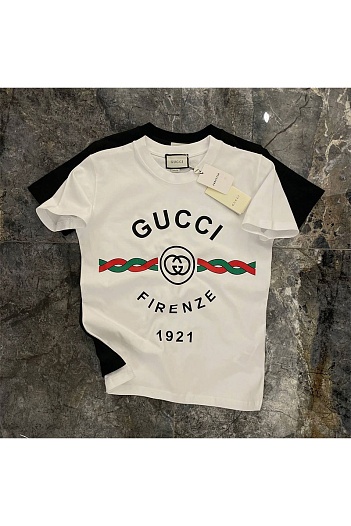 Белая оверсайз футболка Gucci Firenze 1921   