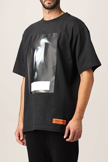 Чёрная оверсайз футболка Heron Preston Blurry Heron   