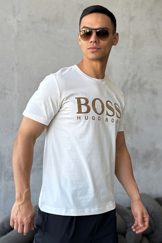 Мужская белая футболка Hugo Boss