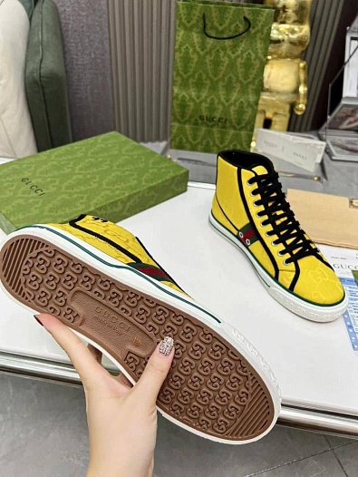Мужские кроссовки Gucci Tennis 1977 high-top - Yellow   