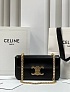 Женская кожаная сумка Celine Claude Premium 20.5x11.5x4 см - Black / Gold