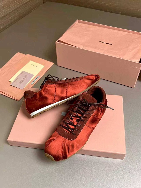 Женские кроссовки MIU MIU Plume Satin premium