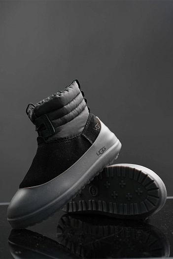Ботинки с мехом UGG Classic Mini Lace-Up - Black   
