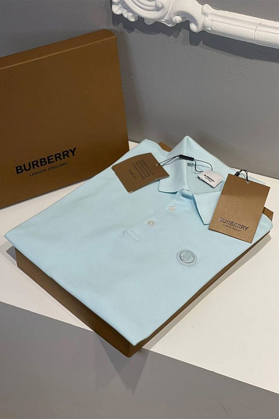 Классическое мужское поло Burberry TB - Light Blue