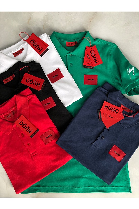 Белое мужское поло Hugo Boss