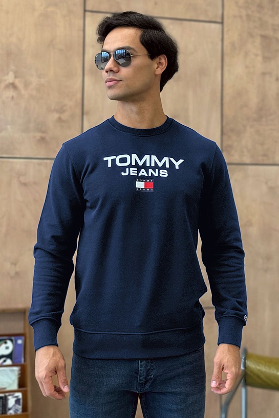 Синий свитшот Tommy Hilfiger logo-print