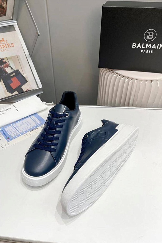 Мужские кожаные кроссовки Balmain B-Court