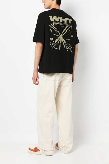 Чёрная оверсайз футболка Off-White Splash Arrow   