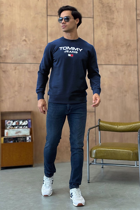 Синий свитшот Tommy Hilfiger logo-print