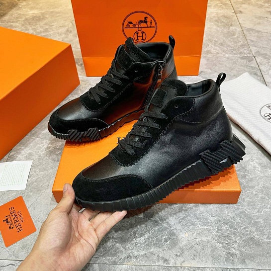 Кроссовки с мехом Hermes Bouncing high-top - Black