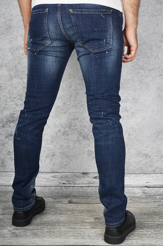 Мужские джинсы Dsquared2 "Paint Splatter" - Blue