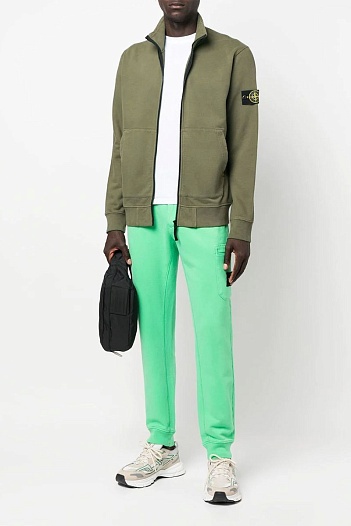 Кофта зелёного цвета Stone Island Zip-Up Compass-patch   