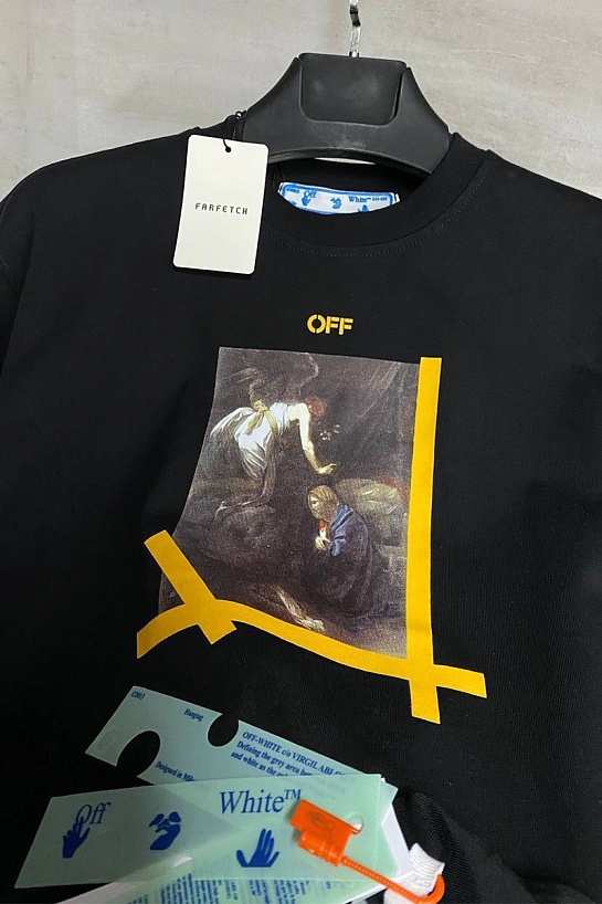 Чёрная футболка Off-White Caravaggio Arrows