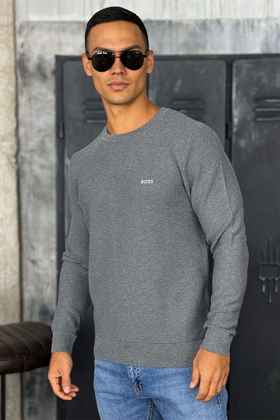 Мужская кофта Hugo Boss серого цвета