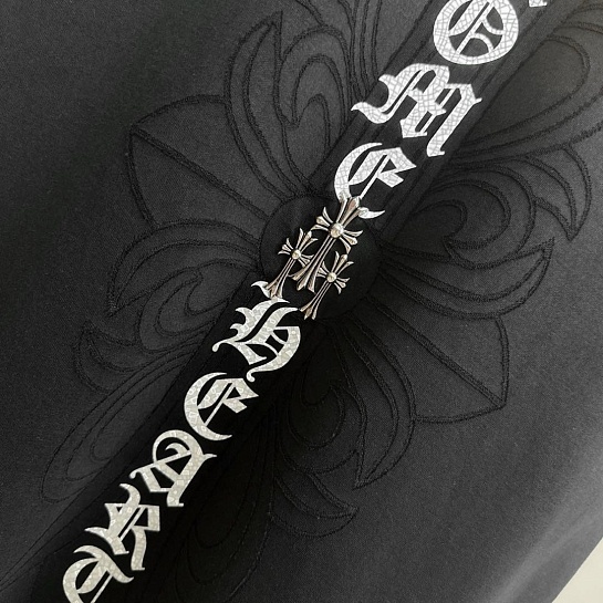 Тёмно-серая оверсайз футболка Chrome Hearts Premium