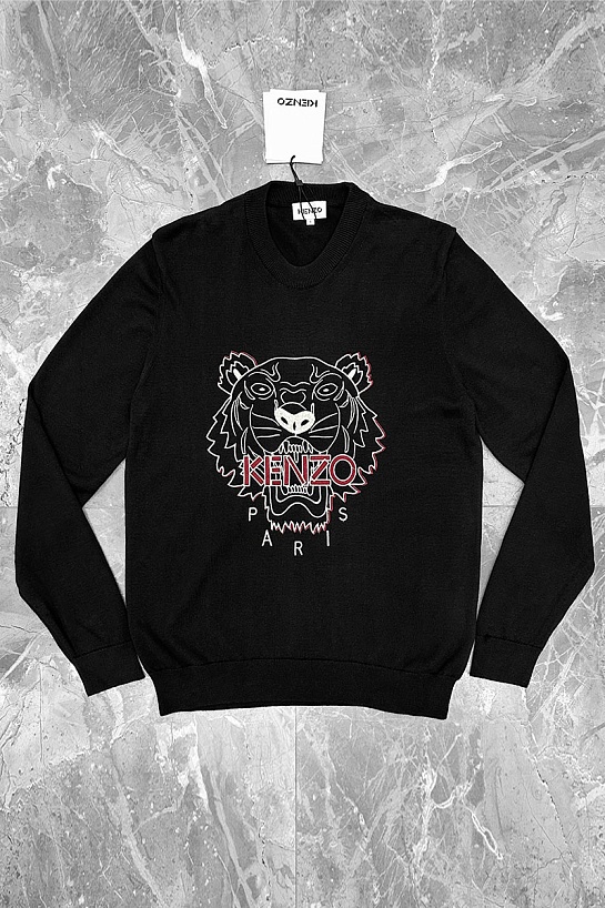 Чёрный свитер Kenzo Tiger logo-embroidered