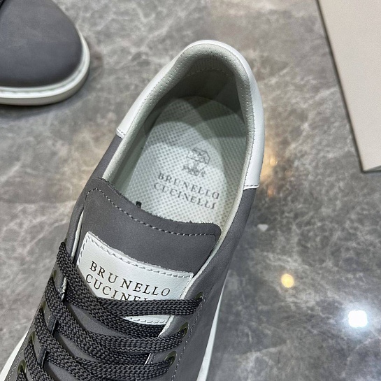 Мужские кроссовки Brunello Cucinelli nubuck calfskin - Grey