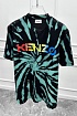 Мужская чёрная футболка Kenzo Logo Tie-Dye