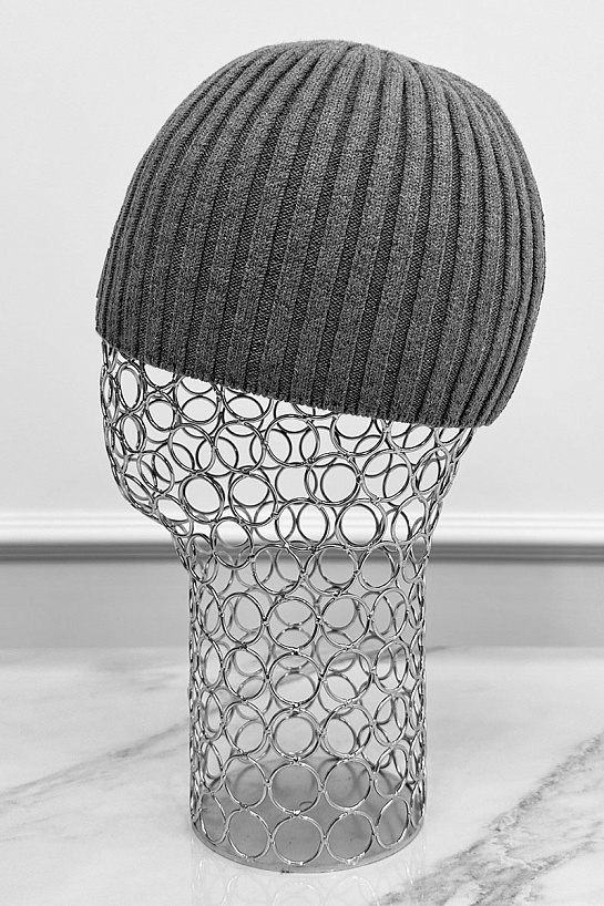 Мужская шапка серого цвета Karl Lagerfeld logo-patch