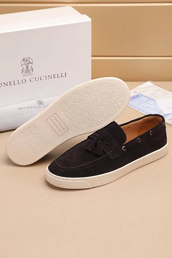 Мужские замшевые лоферы Brunello Cucinelli   