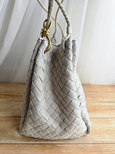 Замшевая сумка Bottega Veneta 35x24 см - White   