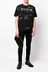 Мужская чёрная футболка Balmain graffiti-print