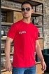 Мужская красная футболка Hugo Boss logo print