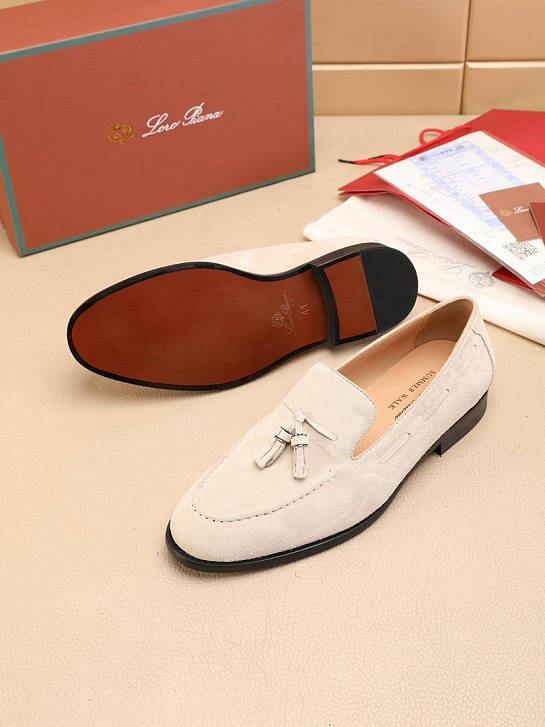 Замшевые лоферы Loro Piana tassel - Beige