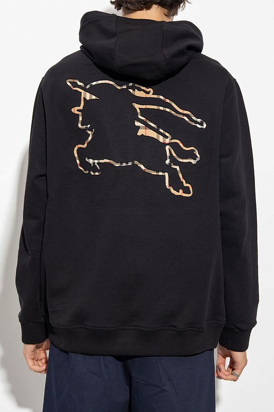 Чёрное худи Burberry Ekd Inlay 'Marks'