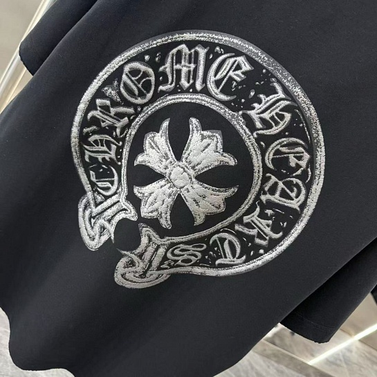 Чёрная оверсайз футболка Chrome Hearts Premium