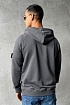 Серая кофта на молнии Stone Island compass-patch