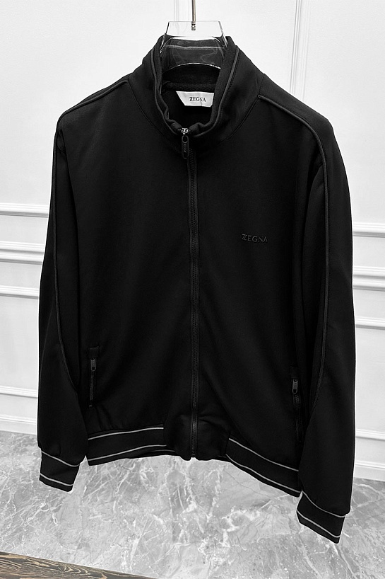Мужская кофта на молнии Zegna чёрного цвета