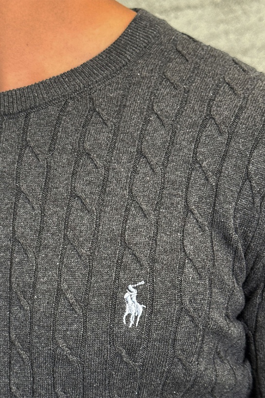 Мужской джемпер Polo Ralph Lauren cable-knit - Dark Grey