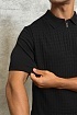 Мужское поло чёрного цвета Zilli zip neck