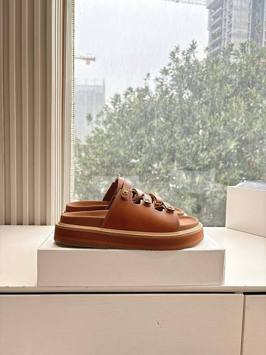 Женские шлёпанцы Celine Premium - Brown
