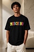 Чёрная оверсайз футболка Moschino colourblocked logo
