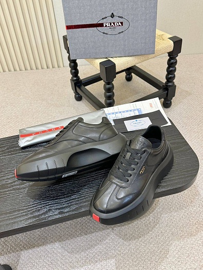 Мужские кожаные кроссовки Prada   