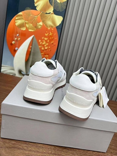 Женские комбинированные кроссовки Brunello Cucinelli   