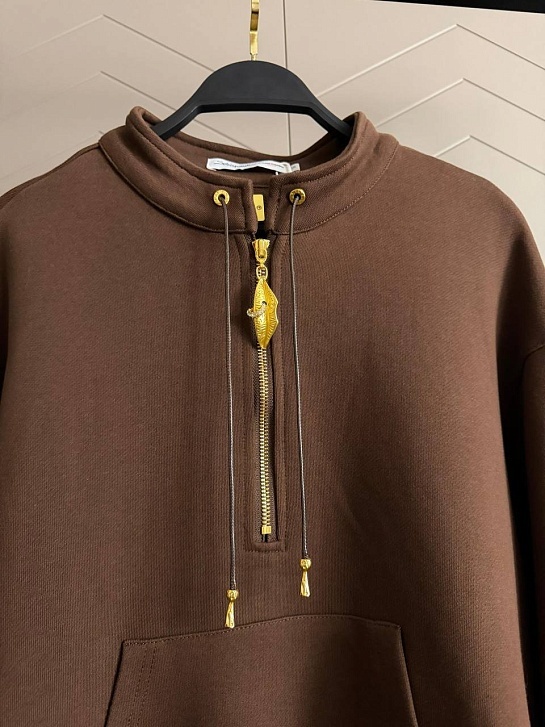 Женский свитшот Schiaparelli Premium zip neck - Brown