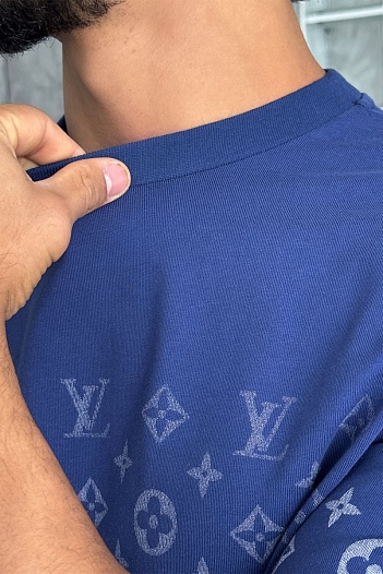 Футболка тёмно-синего цвета Louis Vuitton Monogram Gradient   