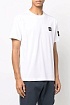 Белая мужская футболка с патчем на плече Stone Island