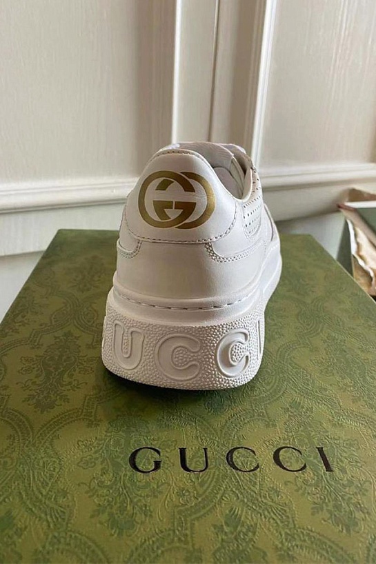 Мужские кожаные кроссовки Gucci - White