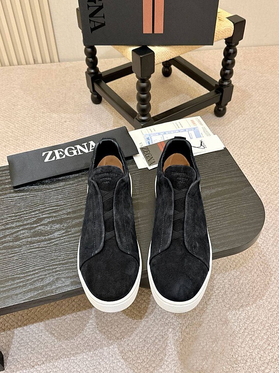 Мужские кроссовки Ermenegildo Zegna Triple Stitch - Black